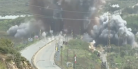 Israel atacou uma ponte próxima a uma aldeia no sul do Líbano  Foto: Reprodução/Youtube/Alghad TV