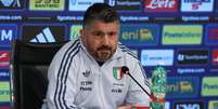 Gennaro Gattuso, que deixou o comando da sele&ccedil;&atilde;o italiana de futebol ap&oacute;s ser eliminado na repescagem europeia para a Copa do Mundo de 2026.  Foto: Divulga&ccedil;&atilde;o/FIGC / Estad&atilde;o