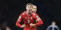 Rasmus Hojlund &eacute; uma das estrelas da Dinamarca  Foto: Action Plus Sports / Alamy