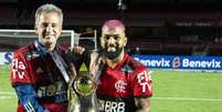 Ex-preisdente do Flamengo, Landim fala sobre Gabigol em participação no “Charla Podcast” –  Foto: Reprodução / YouTube e Marcelo Cortes / CRF / Jogada10