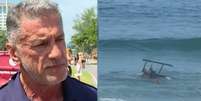  Adonis Lopes de Oliveira foi o respons&aacute;vel pelo pouso de emerg&ecirc;ncia de um helic&oacute;ptero no mar da Barra da Tijuca  Foto: Reprodu&ccedil;&atilde;o/Record e TV Globo