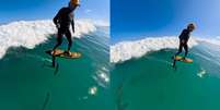 Surfista passa por tubar&atilde;o durante treinamento Foto: Reprodu&ccedil;&atilde;o/Instagram