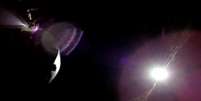 Eclipse solar foi visto de um ângulo inédito pelos astronautas  Foto: NASA / BBC News Brasil