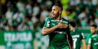 Marlon Freitas (Palmeiras) celebrando seu gol contra o Gr&ecirc;mio, no dia 03.04.2026. Foto: SPP Sport Press / Alamy