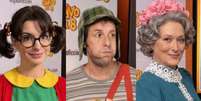 Anne Hathaway (Chiquinha), Adam Sandler (Chaves) e Meryl Streep (Bruxa do 71): uma vers&atilde;o improv&aacute;vel e divertida do seriado  Foto: Reprodu&ccedil;&otilde;es