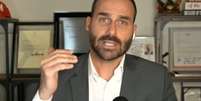 Moraes vota para condenar Eduardo Bolsonaro a 1 ano de pris&atilde;o por difama&ccedil;&atilde;o contra Tabata Amaral  Foto: Reprodu&ccedil;&atilde;o/Poder360 / Estad&atilde;o