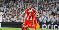 Harry Kane (Bayern de Munique) durante jogo contra o Real Madrid, no dia 07.04.2026. Foto: Laurent Lairys / Alamy