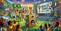 M&uacute;sica e futebol caminham juntos   Foto: Imagem gerada por IA