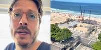 Apresentador brinca com posicionamento do palco e diz que corre risco de ver o show apenas &ldquo;de costas&rdquo; da janela de casa  Foto: Reprodu&ccedil;&atilde;o/Instagram/@fabioporchat