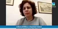 Condenada pelo STF, Carla Zambelli deixou o Brasil e foi presa na It&aacute;lia em opera&ccedil;&atilde;o conjunta da Pol&iacute;cia Federal com autoridades locais  Foto: @camaradosdeputados via YouTube / Estad&atilde;o