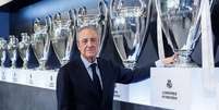 Florentino Perez, presidente do Real Madrid, ficou indignado de o time n&atilde;o ter conquistado t&iacute;tulos  Foto: Divulga&ccedil;&atilde;o/Real Madrid