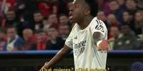 Vinicius Jr reclama de Bellingham em elimina&ccedil;&atilde;o do Real para o Bayern  Foto: Reprodu&ccedil;&atilde;o/Movistar
