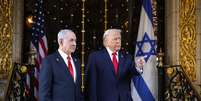 Benjamin Netanyahu e Donald Trump durante encontro em dezembro de 2025  Foto: ANSA / Ansa - Brasil