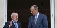Merz recebeu Lula no domingo em Han&ocirc;ver  Foto: ANSA / Ansa - Brasil