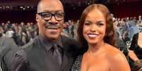 Eddie Murphy e Jeniffer Nascimento Foto: NBCUniversal/Divulga&ccedil;&atilde;o / Elas no Tapete Vermelho