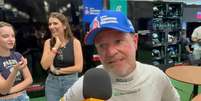 Rubens Barrichello conversa com a imprensa após pódio em Interlagos  Foto: Raul Godoy/Terra