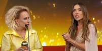 Ana Maria Braga ao lado de Patricia Abravanel, filha de Silvio Santos, durante entrega do Trof&eacute;u Imprensa no SBT em 2026.  Foto: Reprodu&ccedil;&atilde;o de 'Trof&eacute;u Imprensa' (2026)/SBT / Estad&atilde;o