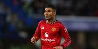 Casemiro (Manchester United) durante jogo contra o Chelsea, no dia 18.04.2026. Foto: Sportimage / Alamy