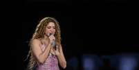 A cantora Shakira em apresentação no estádio do Morumbis, em São Paulo  Foto: Taba Benedicto/ Estadão / Estadão