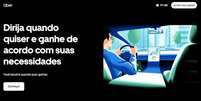 Página de cadastro para novos motoristas parceiros da Uber | Foto: Divulgação/Uber / Estadão
