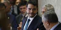 O advogado-geral da Uni&atilde;o Jorge Messias reage ap&oacute;s ser sabatinado pela Comiss&atilde;o de Constitui&ccedil;&atilde;o e Justi&ccedil;a (CCJ) do Senado por uma vaga ao STF, em Bras&iacute;lia (DF)  Foto: WILTON JUNIOR/ESTAD&Atilde;O CONTE&Uacute;DO