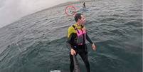 Surfista &eacute; perseguido por tubar&atilde;o enquanto praticava esporte na Calif&oacute;rnia Foto: Reprodu&ccedil;&atilde;o/Tavis Boise/Youtube