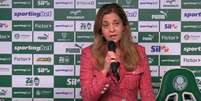 Leila Pereira volta a cutucar o Flamengo e critica liga organizada pela CBF. Foto: Reprodução/TV Palmeiras / Estadão