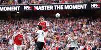 Momento do segundo gol marcado por Viktor Gyoekeres na vitória do Arsenal sobre o Fulham - Foto: Justin Setterfield/Getty Images / Jogada10