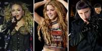 Madonna, Shakira e Lady Gaga fizeram shows em Copacabana, no Brasil.  Foto: Pedro Kirilos/Estad&atilde;o|Pedro Kirilos/Estad&atilde;o|Reprodu&ccedil;&atilde;o de show de Lady Gaga em Copacabana (2025)/Multishow / Estad&atilde;o