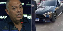 Marco Braz tem carro levado por criminosos no Rio; polícia recuperou veículo  Foto: Reprodução/Instagram @marcosbrazoficial e TV Globo