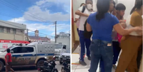 Imagens mostram movimenta&ccedil;&atilde;o em escola ap&oacute;s a chegada da PM  Foto: Reprodu&ccedil;&atilde;o
