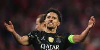 Marquinhos comemora classificação do PSG à final da Liga dos Campeões  Foto: Alex Grimm/Getty Images