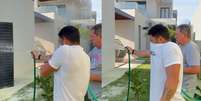 Hulk, hoje no Fluminense, ajudou a combater inc&ecirc;ndio na casa do ex-colega de elenco Alan Franco Foto: Imagens cedidas ao Terra