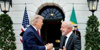 Nova ameaça de taxação ocorre após encontros que pareciam conciliadores entre Trump e Lula  Foto: Ricardo Stuckert/PR
