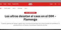 O jornal &ldquo;As&rdquo;, da Espanha, destacou que houve &ldquo;caos&rdquo;  Foto: Reprodu&ccedil;&atilde;o