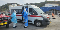 Evacua&ccedil;&atilde;o m&eacute;dica de pessoas contaminadas com hantav&iacute;rus ocorrida na &uacute;ltima quarta-feira, 6, em Cabo Verde  Foto: Divulga&ccedil;&atilde;o/OMS