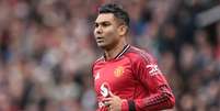 Casemiro em jogo do Manchester United  Foto: Mark Cosgrove/News Images/NurPhoto via Getty Images