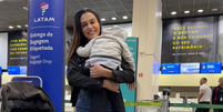 Viviane Carvalho Souza Ara&uacute;jo foi retirada de um voo da Latam com o filho de 1 ano e 10 meses  Foto: Arquivo Pessoal