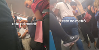 Rato invade vagão de metrô no Rio de Janeiro e causa desespero  Foto: Reprodução/TikTok