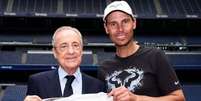 Foto: Reprodu&ccedil;&atilde;o / Redes sociais - Legenda: Florentino P&eacute;rez e Rafael Nadal s&atilde;o figuras importantes no Real Madrid / Jogada10