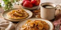 panqueca de ma&ccedil;&atilde; com canela.  Foto: Sa&uacute;deLAB