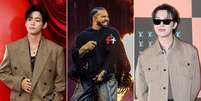 Da esq. para dir.: V, Drake e J  Foto: Hope (Fotos: Unique Nicole/Getty Images, Han Myung-Gu/WireImage e Simone Joyner/Getty Images for ABA) / Rolling Stone Brasil