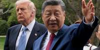 O presidente chin&ecirc;s Xi Jinping gesticula ao cumprimentar o presidente dos EUA Donald Trump no Jardim Zhongnanhai, em Pequim, China, em 15 de maio de 2026.  Foto: REUTERS - Evan Vucci / RFI