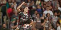 Canobbio em a&ccedil;&atilde;o com a camisa do Fluminense, ap&oacute;s seu gol neste s&aacute;bado (16) &ndash;  Foto: Marcelo Gon&ccedil;alves/Fluminense / Jogada10