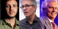 Renan Santos (Missão), Romeu Zema (Novo) e Ronaldo Caiado (PSD) são pré-candidatos a presidente  Foto: Cauê Del Valle/Divulgação MBL e Taba Benedicto/Estadão / Estadão