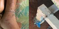 Homem de 46 anos era mantido acorrentado durante o dia  Foto: Divulga&ccedil;&atilde;o/Pol&iacute;cia Civil de Goi&aacute;s