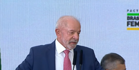 O presidente Lula durante cerim&ocirc;nia dos 100 dias do Pacto Nacional contra o feminic&iacute;dio  Foto: Reprodu&ccedil;&atilde;o/CanalGov