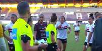 Sarah Aysha denuncia maqueiro durante jogo do Sub-20 –  Foto: Reprodução / Jogada10