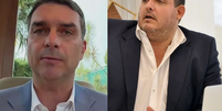 Montagem: Fl&aacute;vio Bolsonaro (PL) e o marqueteiro Marcello Lopes  Foto: Reprodu&ccedil;&atilde;o