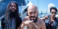 Black Pantera em 2025 (E  Foto: D): Chaene da Gama, Rodrigo "Pancho" Augusto e Charles Gama ( @ThiagoHenriqueFotografia MHermes Arts) / Rolling Stone Brasil